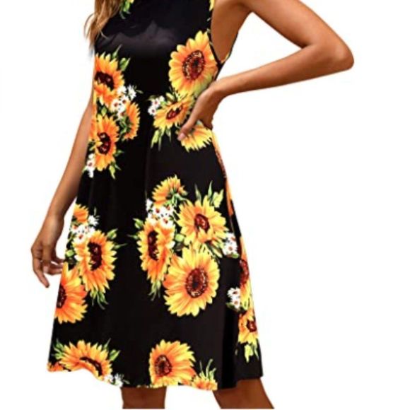 Women Casual T-Shirt Floral Summer Dress - Picture 4 of 7